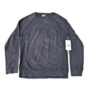 NEW Calvin Klein Jeans Unisex Distressed Black Cotton Raglan Sleeve Tee Top Sz L